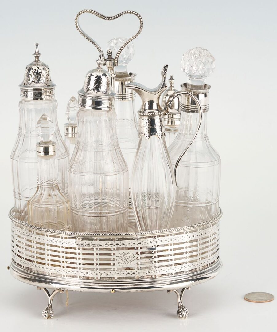 Lot 64: Hester Bateman Sterling Silver Cruet Set