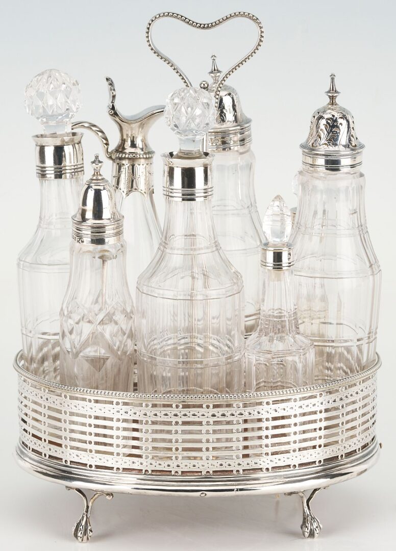 Lot 64: Hester Bateman Sterling Silver Cruet Set