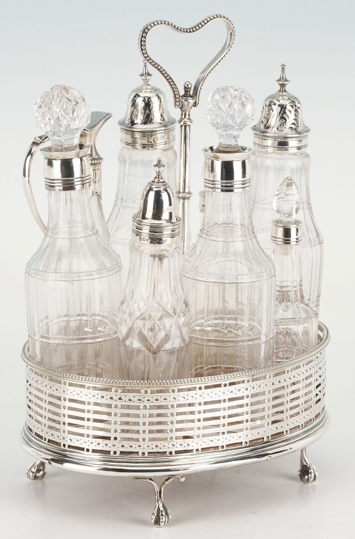 Lot 64: Hester Bateman Sterling Silver Cruet Set