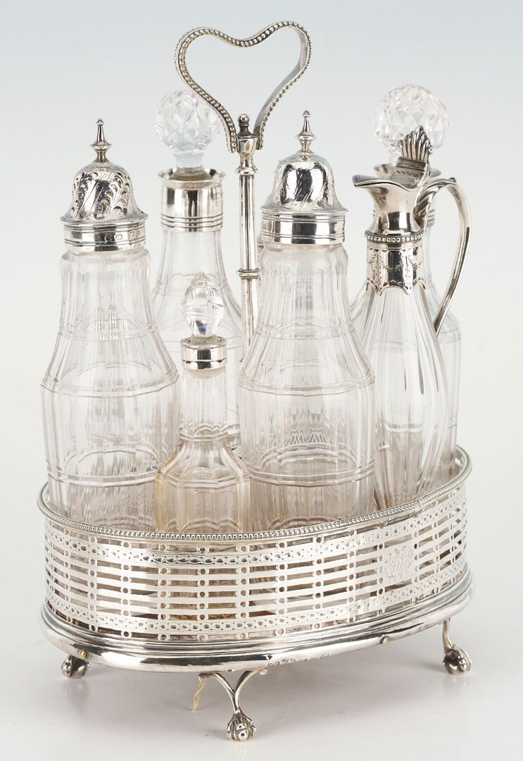 Lot 64: Hester Bateman Sterling Silver Cruet Set