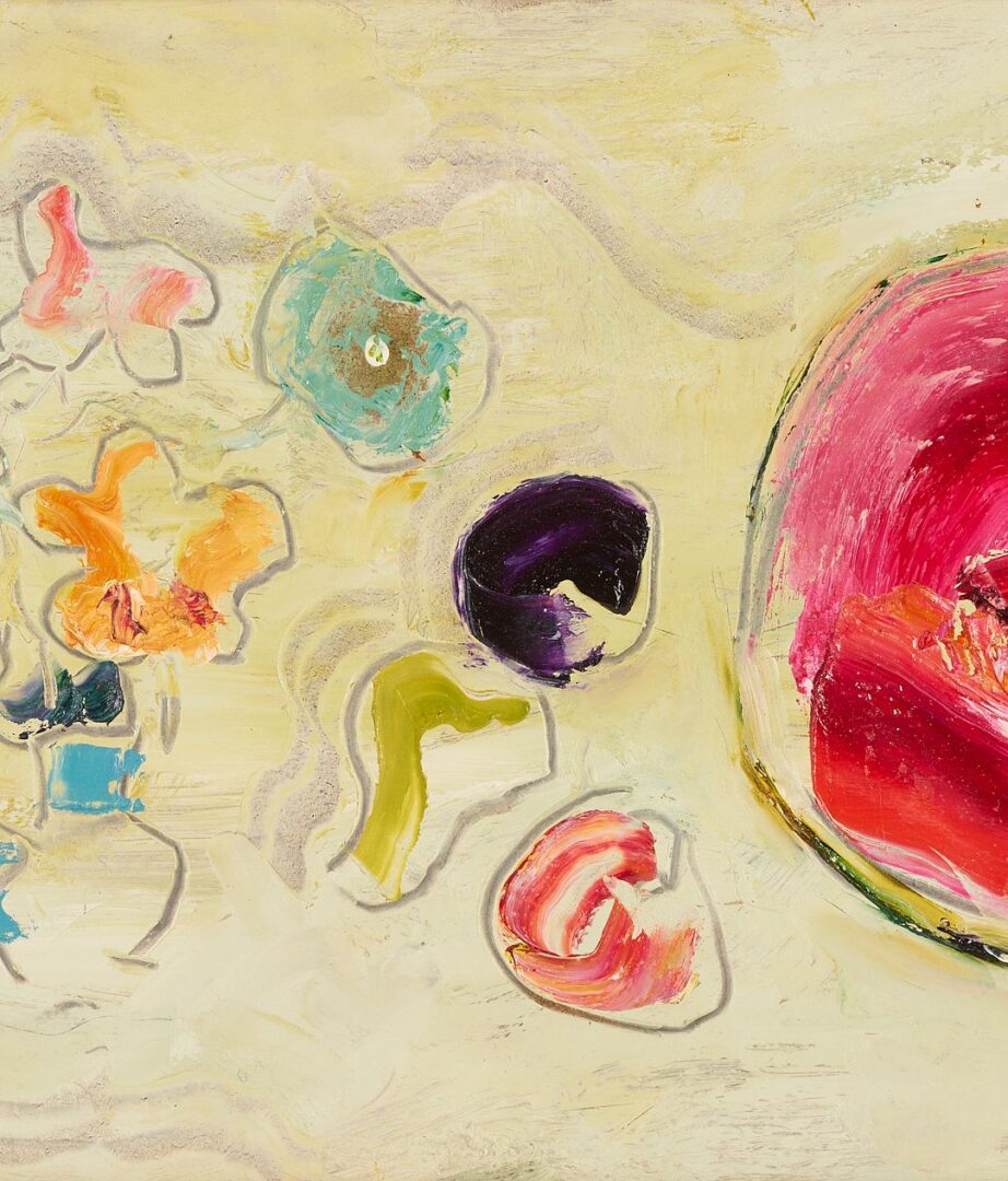 Lot 665: Sterling Strauser O/B Still Life, Ripe Watermelon