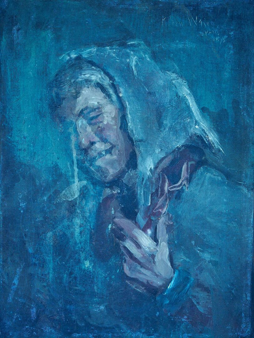 Lot 668: J. Alden Weir O/C Painting, Peasant Woman Laughing
