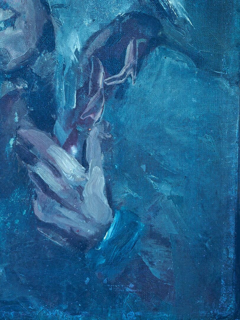 Lot 668: J. Alden Weir O/C Painting, Peasant Woman Laughing