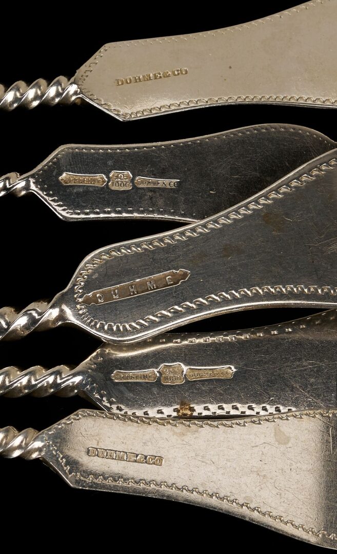 Lot 67: 41 pcs Twist Handle Sterling and Coin Silver Flatware