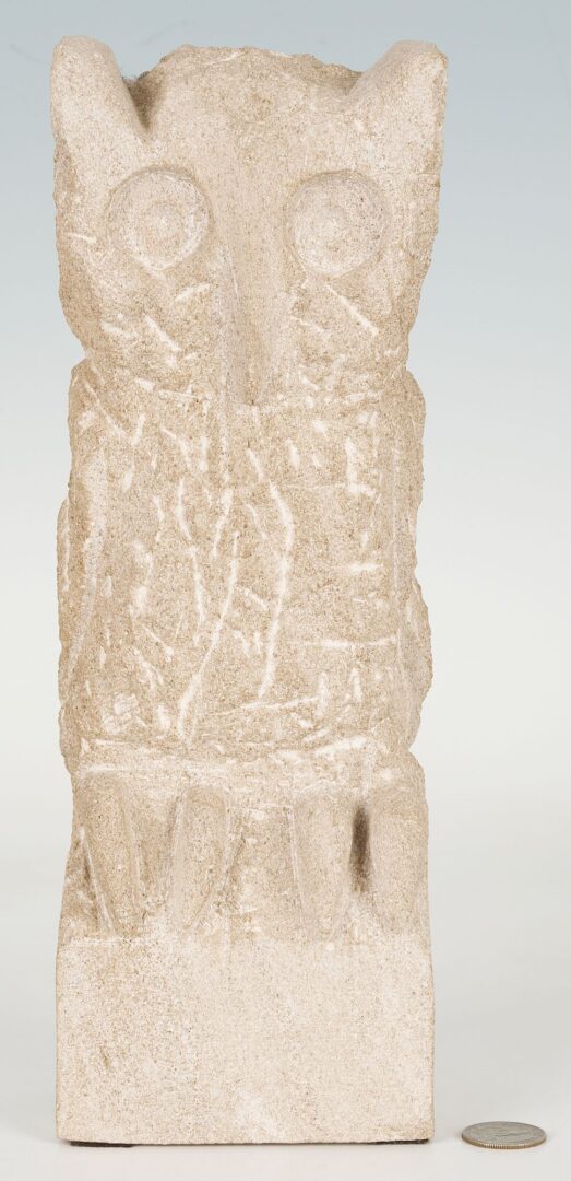 Lot 680: Bill Ralston Carved Limestone Owl