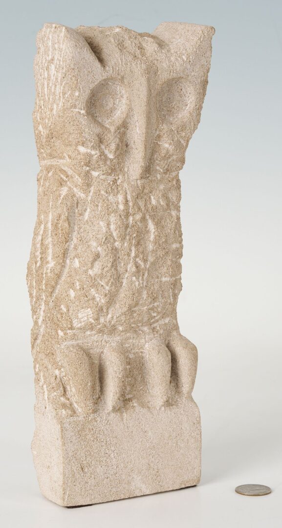 Lot 680: Bill Ralston Carved Limestone Owl