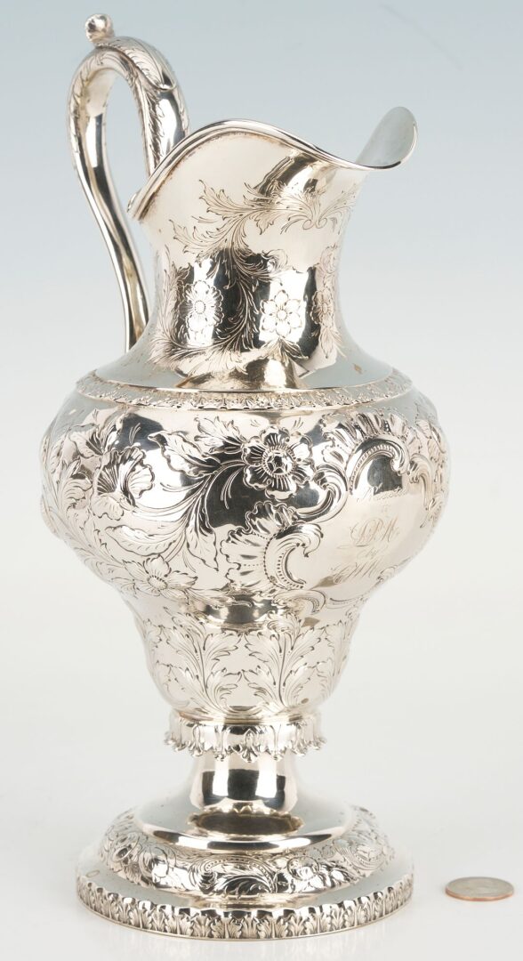 Lot 68: American 19th C. Coin Silver Pitcher