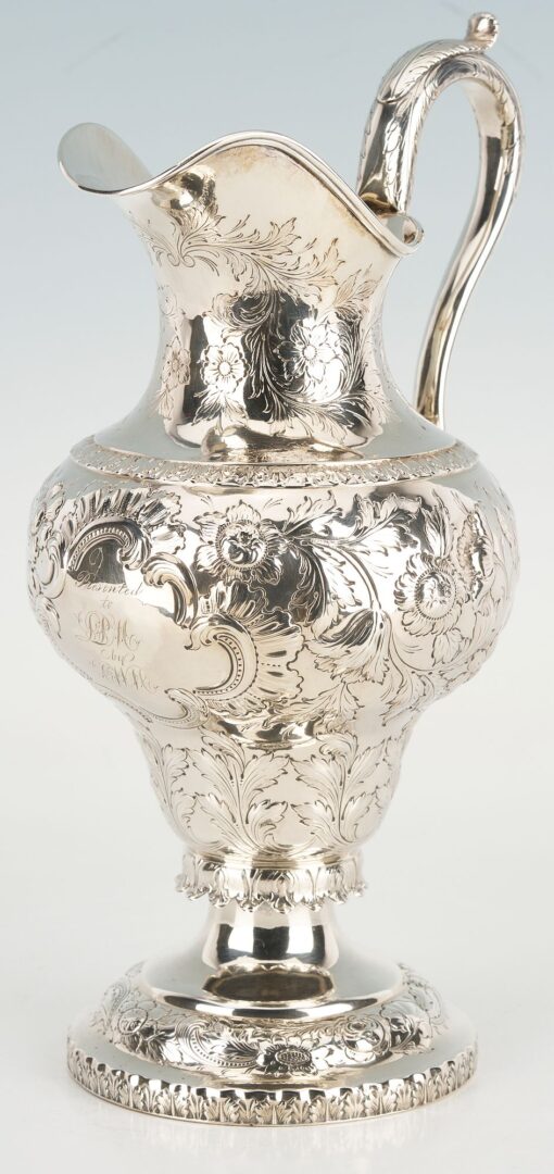 Lot 68: American 19th C. Coin Silver Pitcher