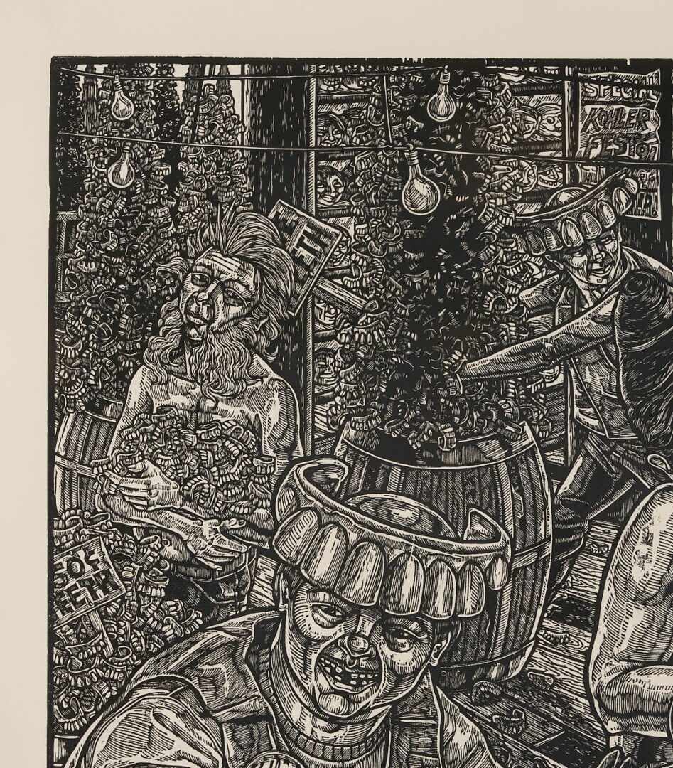 Lot 694: Tom Huck Woodcut, Kohler City Revisited