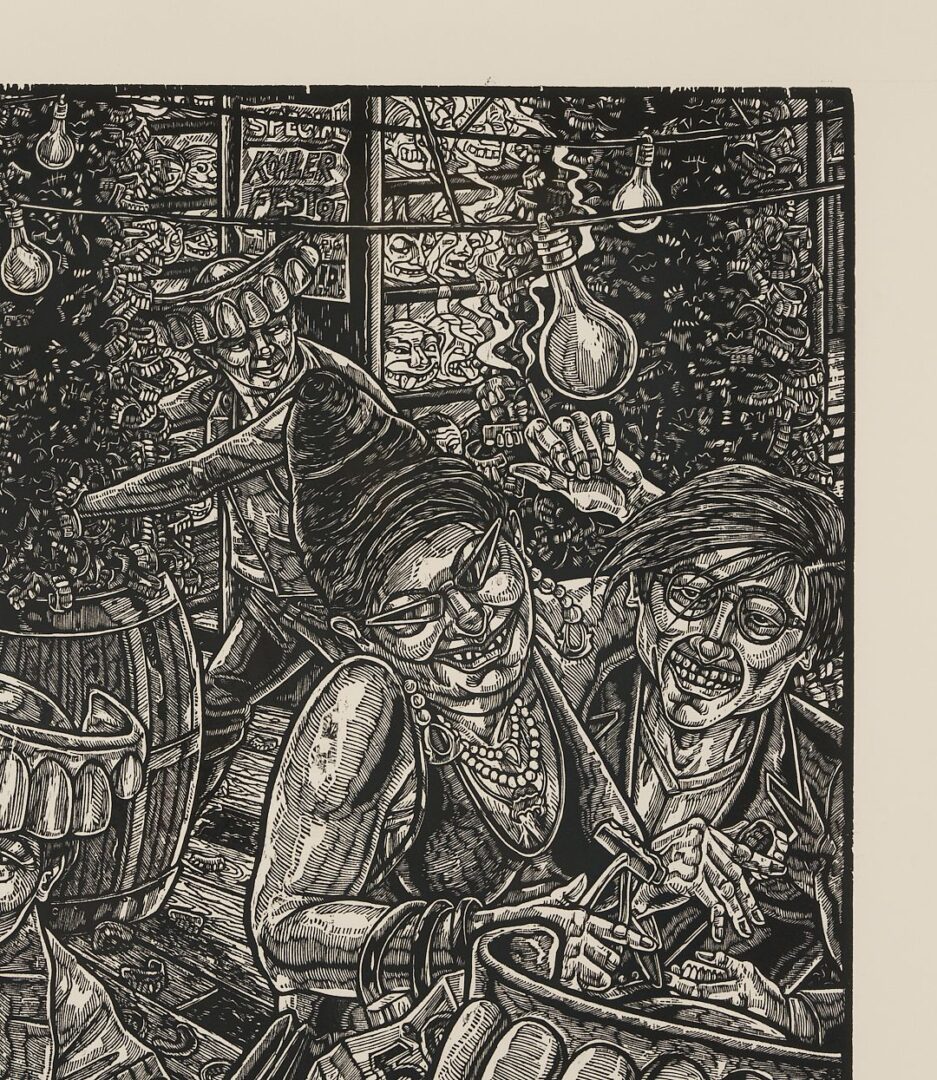 Lot 694: Tom Huck Woodcut, Kohler City Revisited
