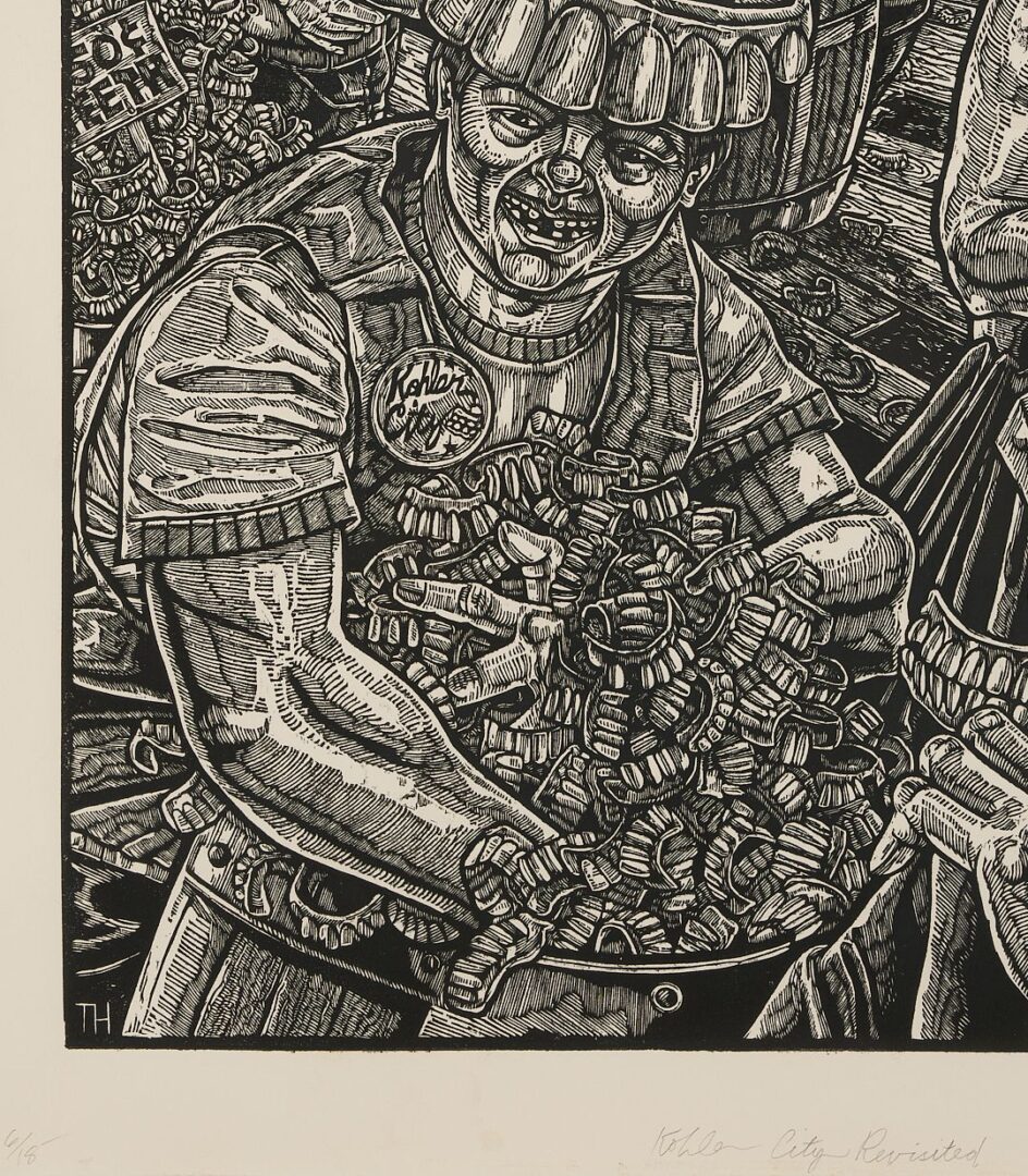 Lot 694: Tom Huck Woodcut, Kohler City Revisited
