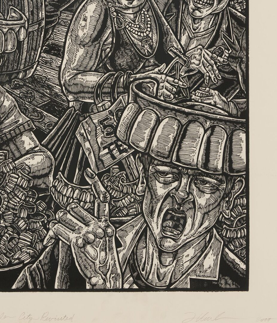 Lot 694: Tom Huck Woodcut, Kohler City Revisited
