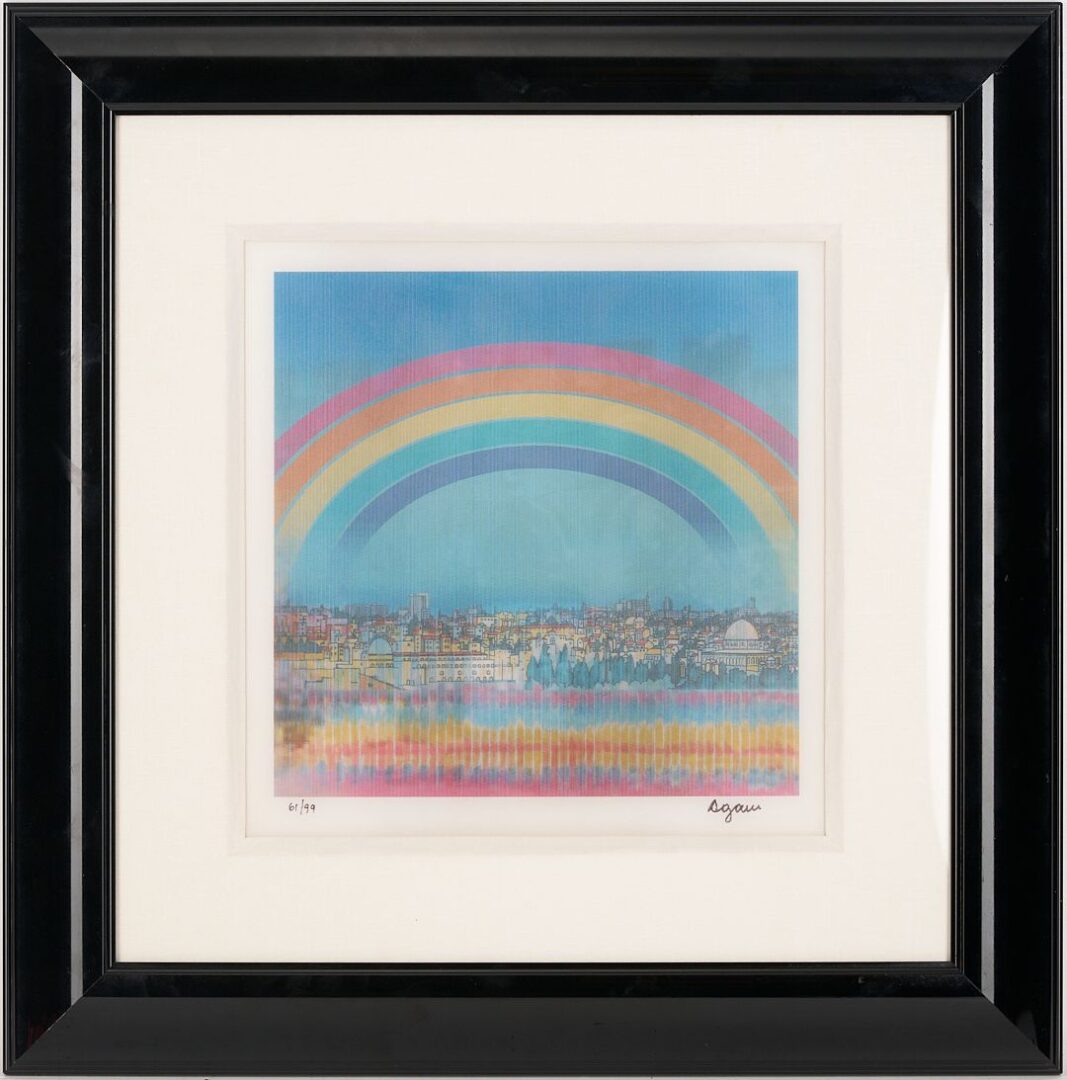 Lot 697: Yaacov Agam Op Art Art Agamograph, Jerusalem Double Rainbow