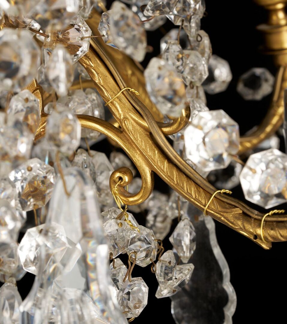 Lot 702: Baccarat Style Gilt Bronze 12-Light Chandelier