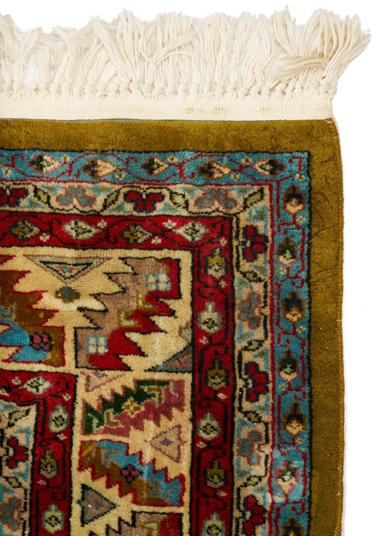 Lot 707: Caucasian Akstafa Style Pictorial Silk Carpet