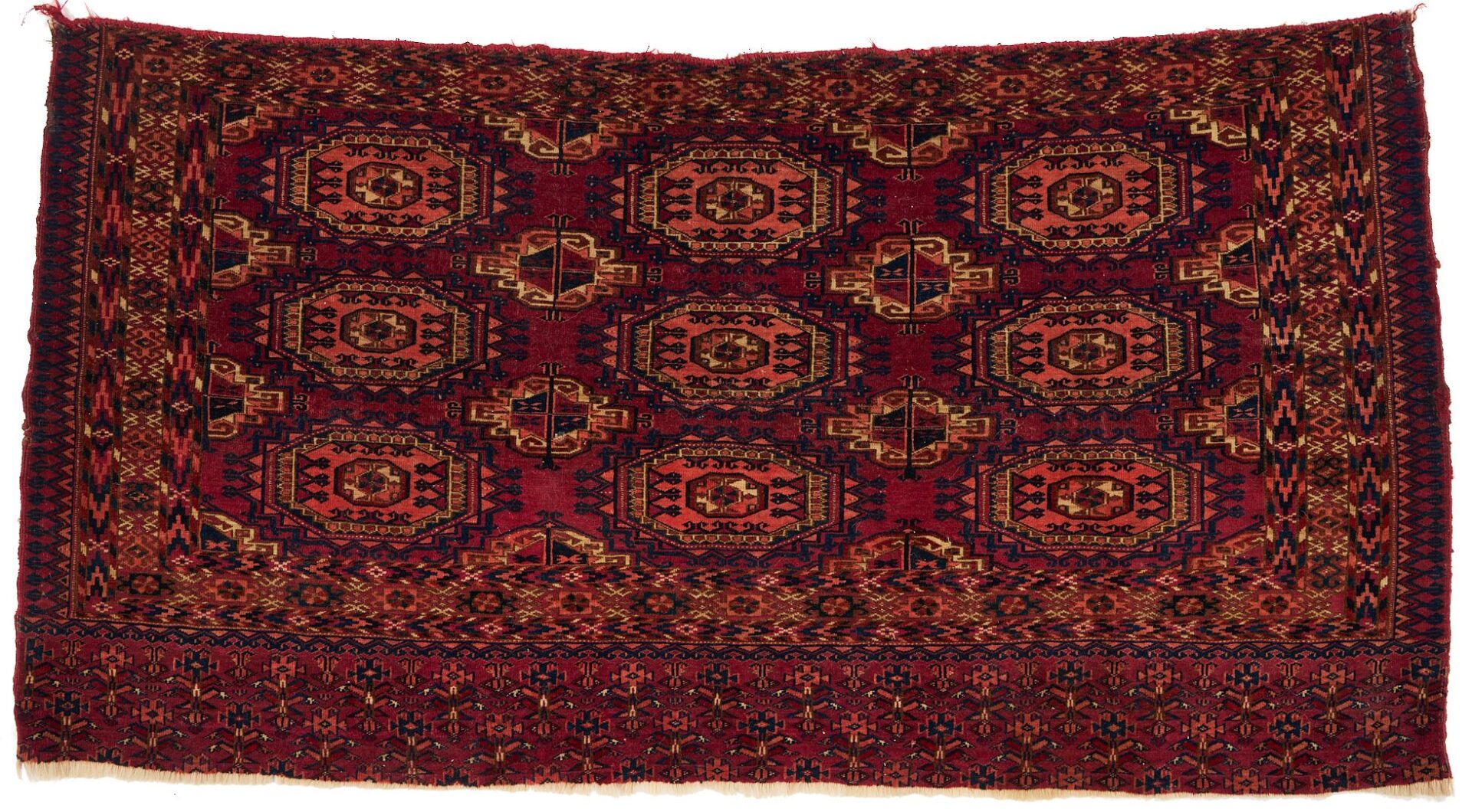 Lot 716: 2 Antique Tekke Turkmen Rugs, Chuval & Ensi