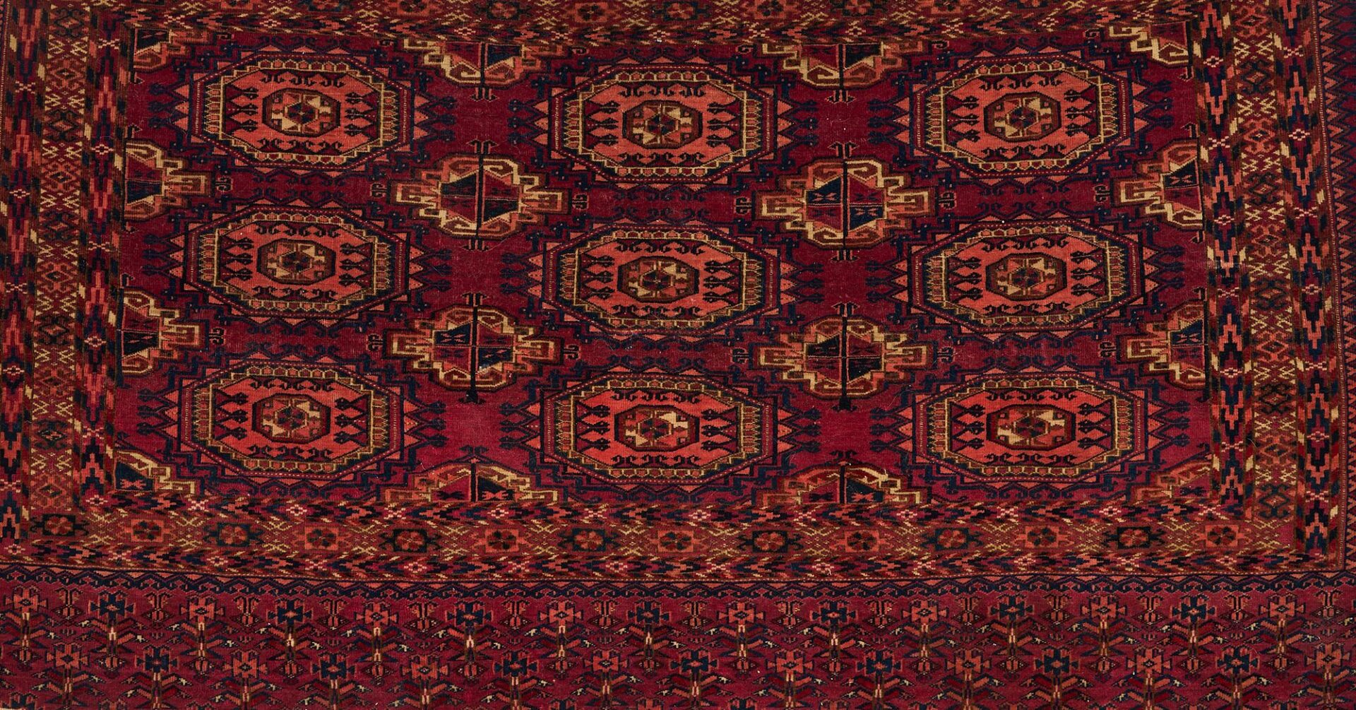 Lot 716: 2 Antique Tekke Turkmen Rugs, Chuval & Ensi