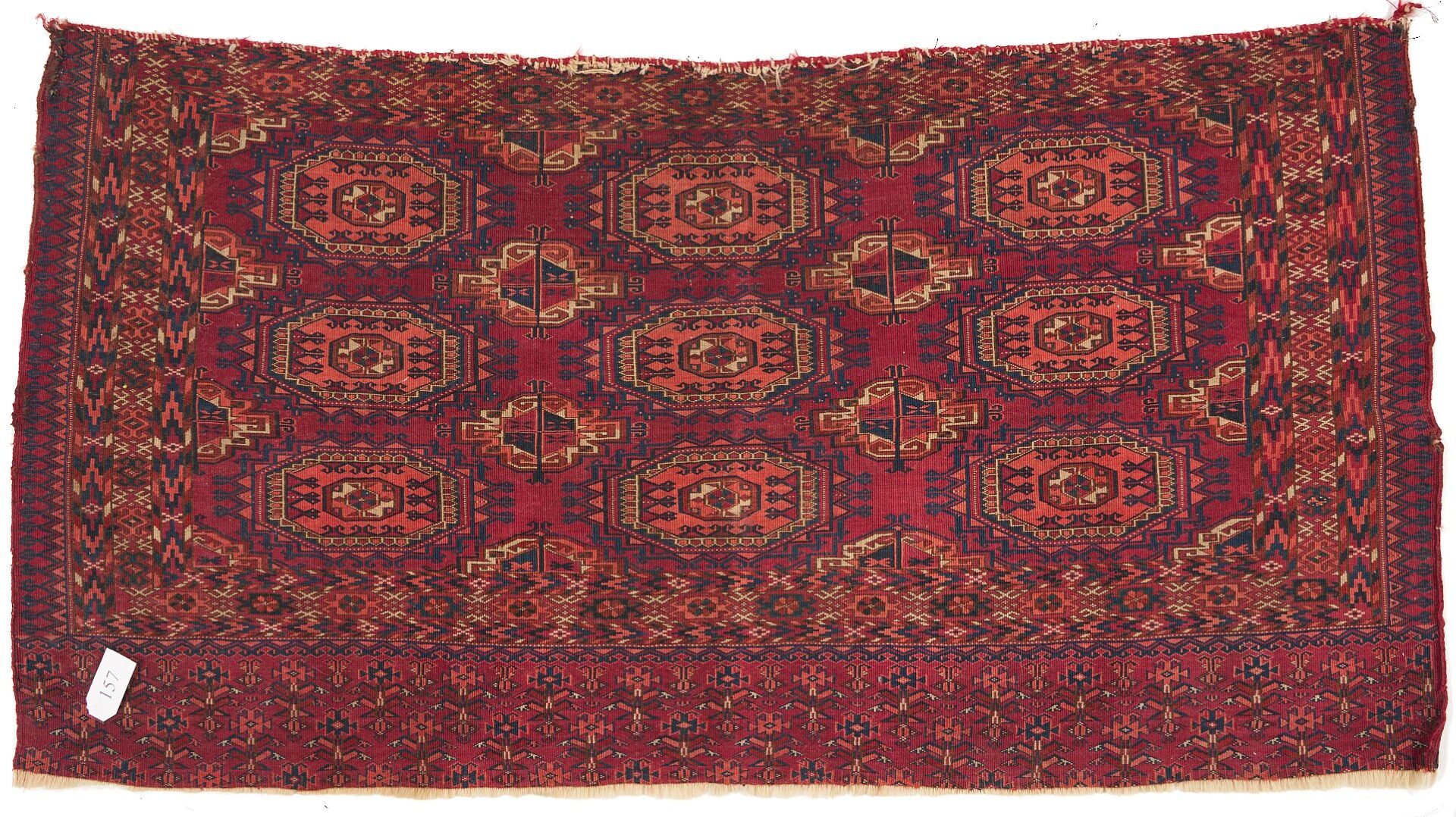Lot 716: 2 Antique Tekke Turkmen Rugs, Chuval & Ensi