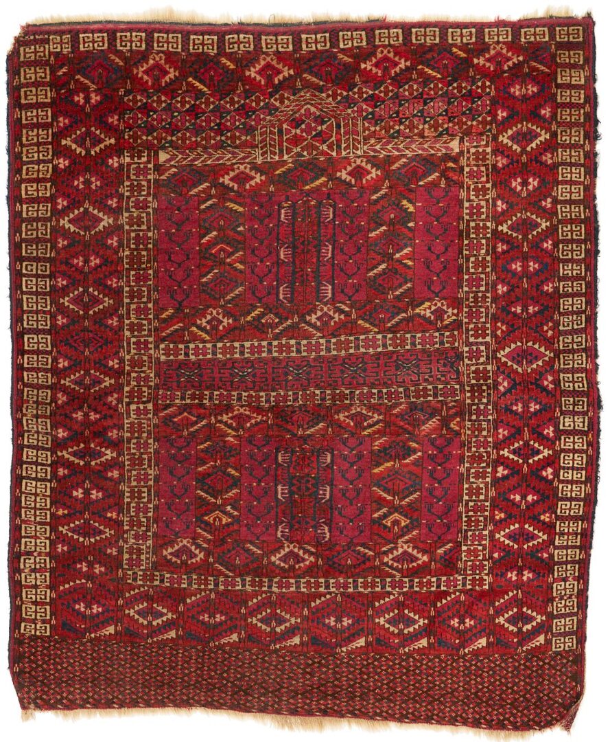 Lot 716: 2 Antique Tekke Turkmen Rugs, Chuval & Ensi