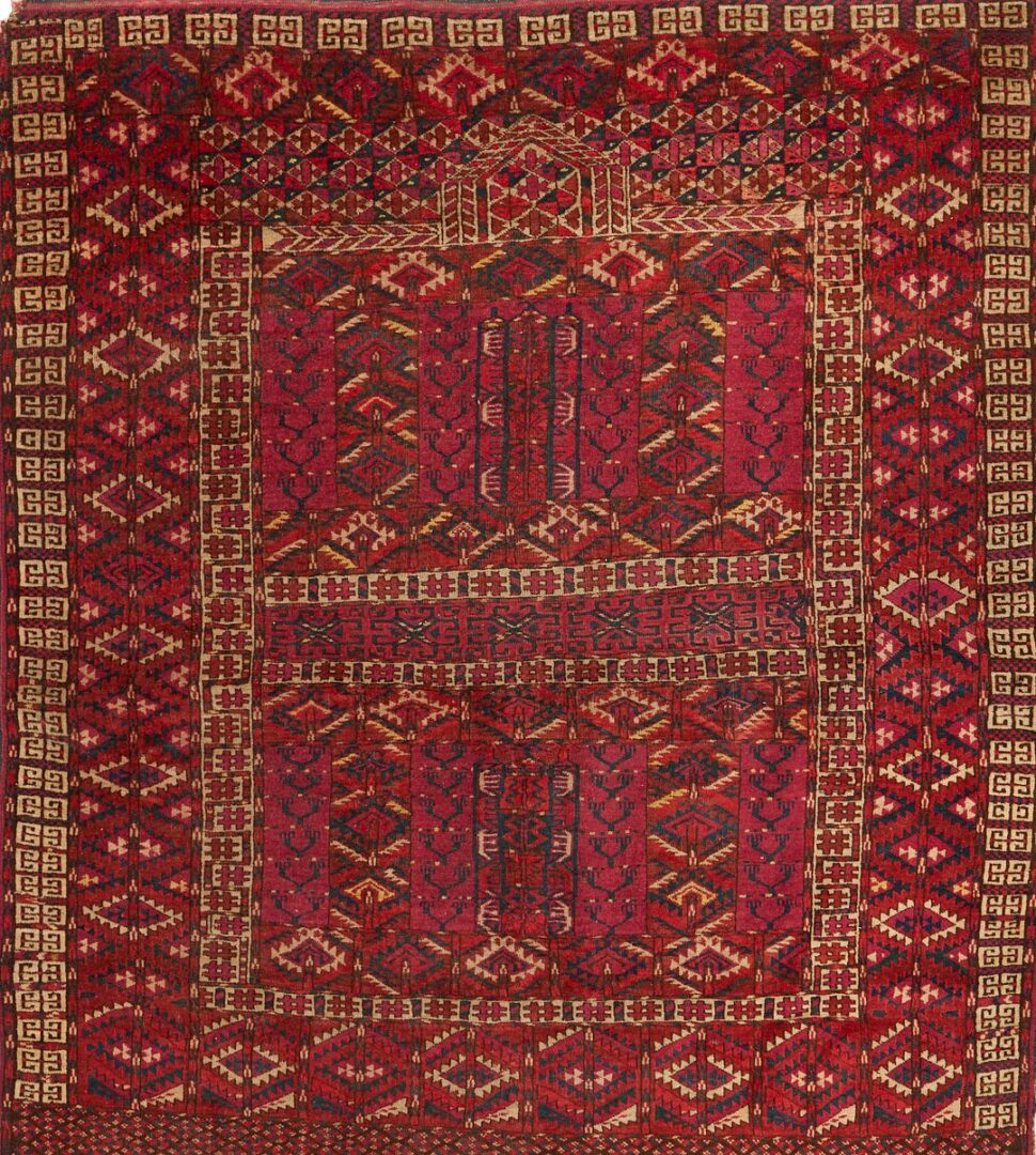 Lot 716: 2 Antique Tekke Turkmen Rugs, Chuval & Ensi