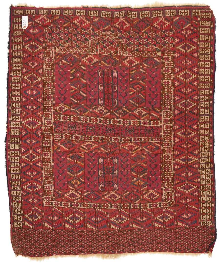 Lot 716: 2 Antique Tekke Turkmen Rugs, Chuval & Ensi