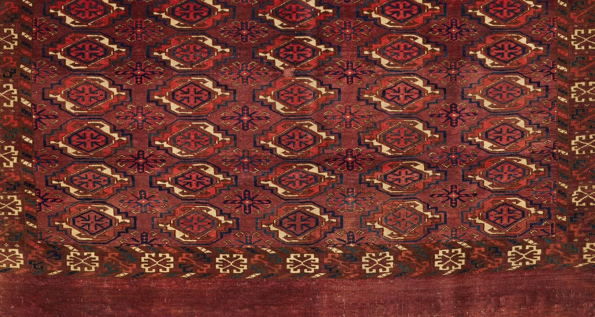 Lot 721: 3 Antique Tekke Turkmen Rugs, Torbas & Chuval