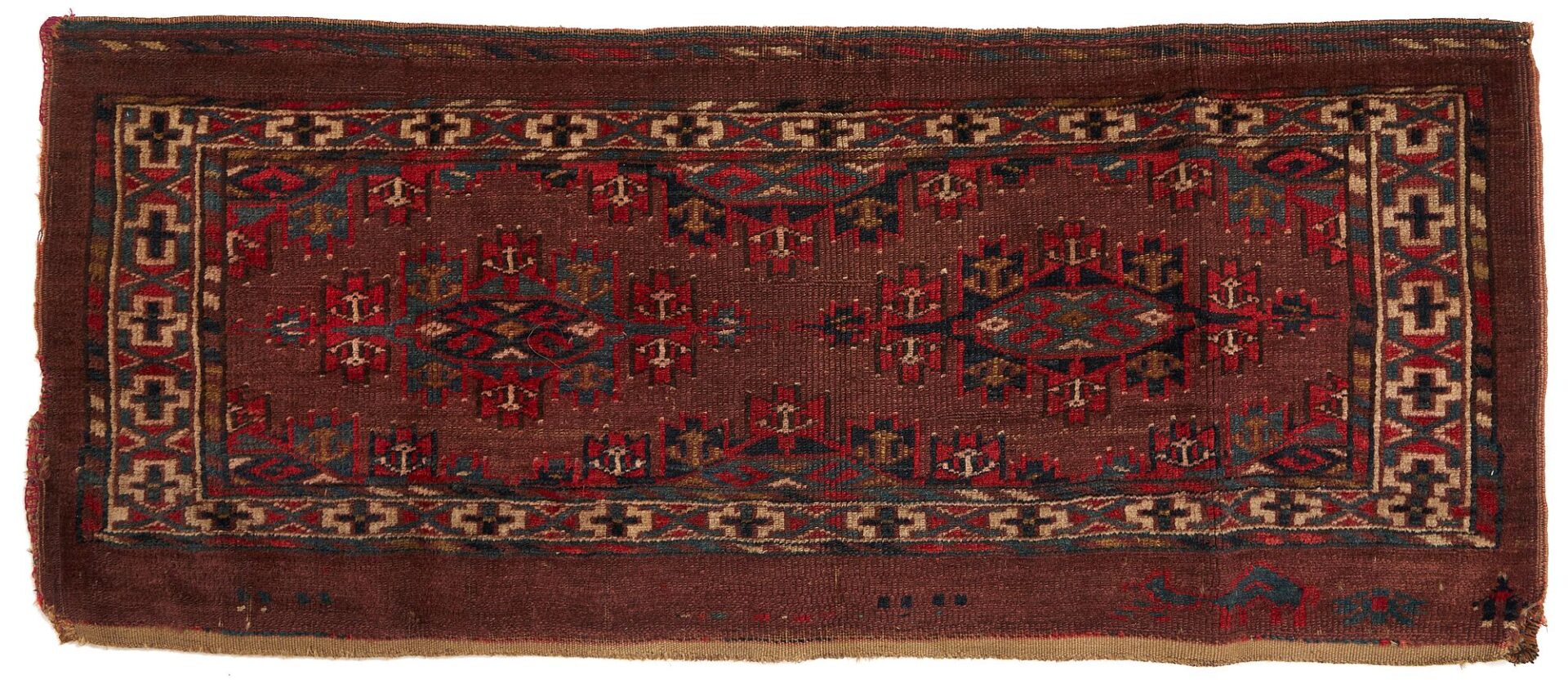 Lot 721: 3 Antique Tekke Turkmen Rugs, Torbas & Chuval