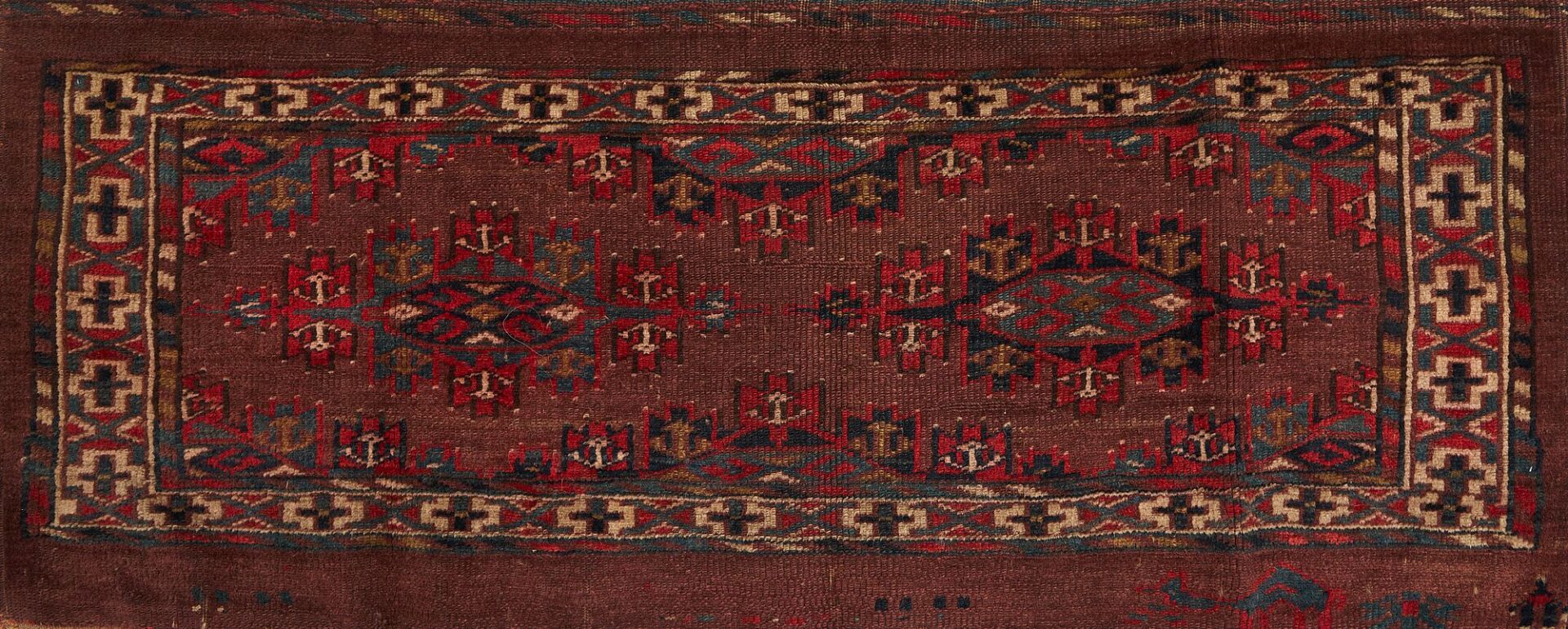 Lot 721: 3 Antique Tekke Turkmen Rugs, Torbas & Chuval