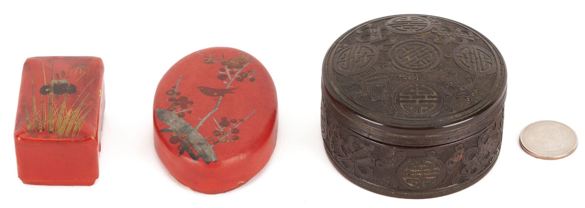 Lot 726: 3 Asian Small Lacquer Boxes