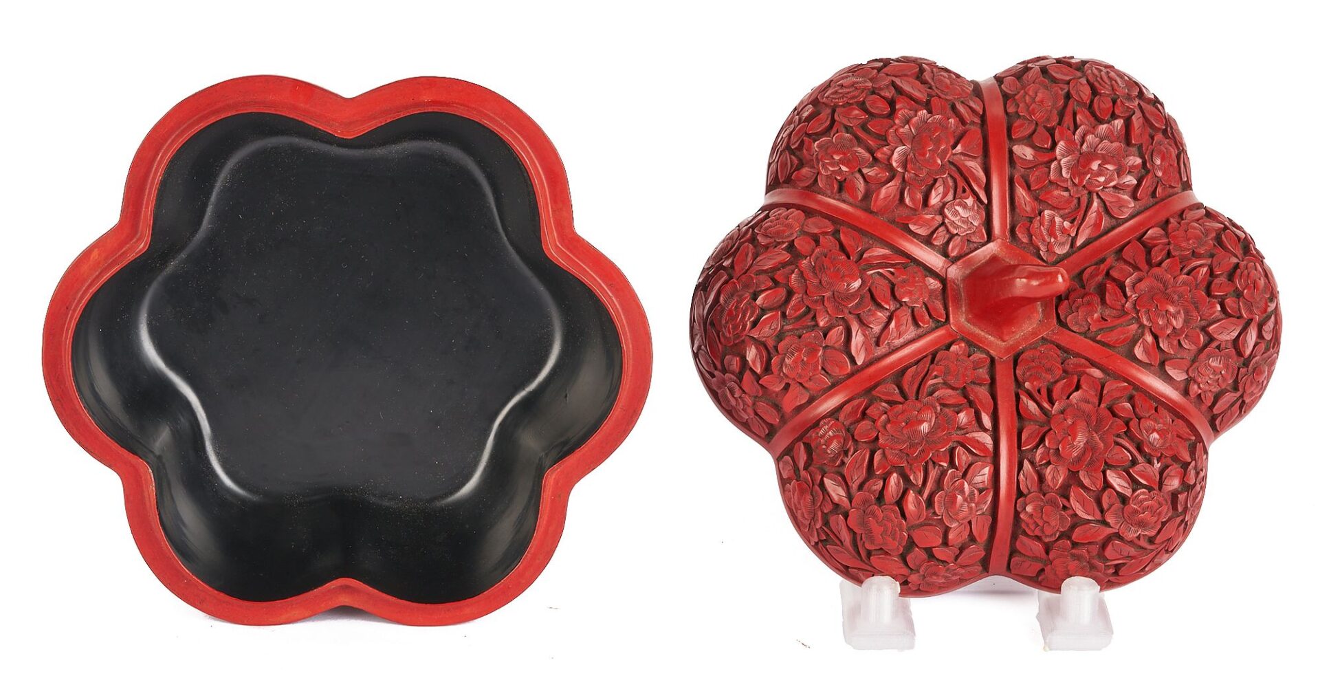 Lot 729: 3 Cinnabar Boxes