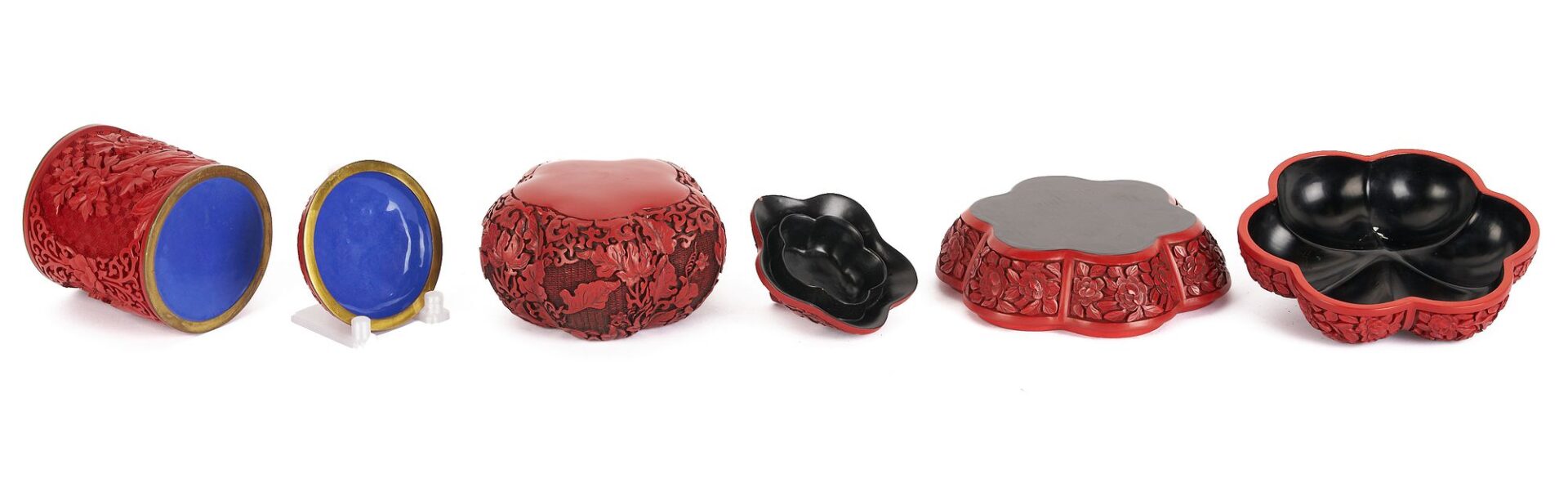 Lot 729: 3 Cinnabar Boxes