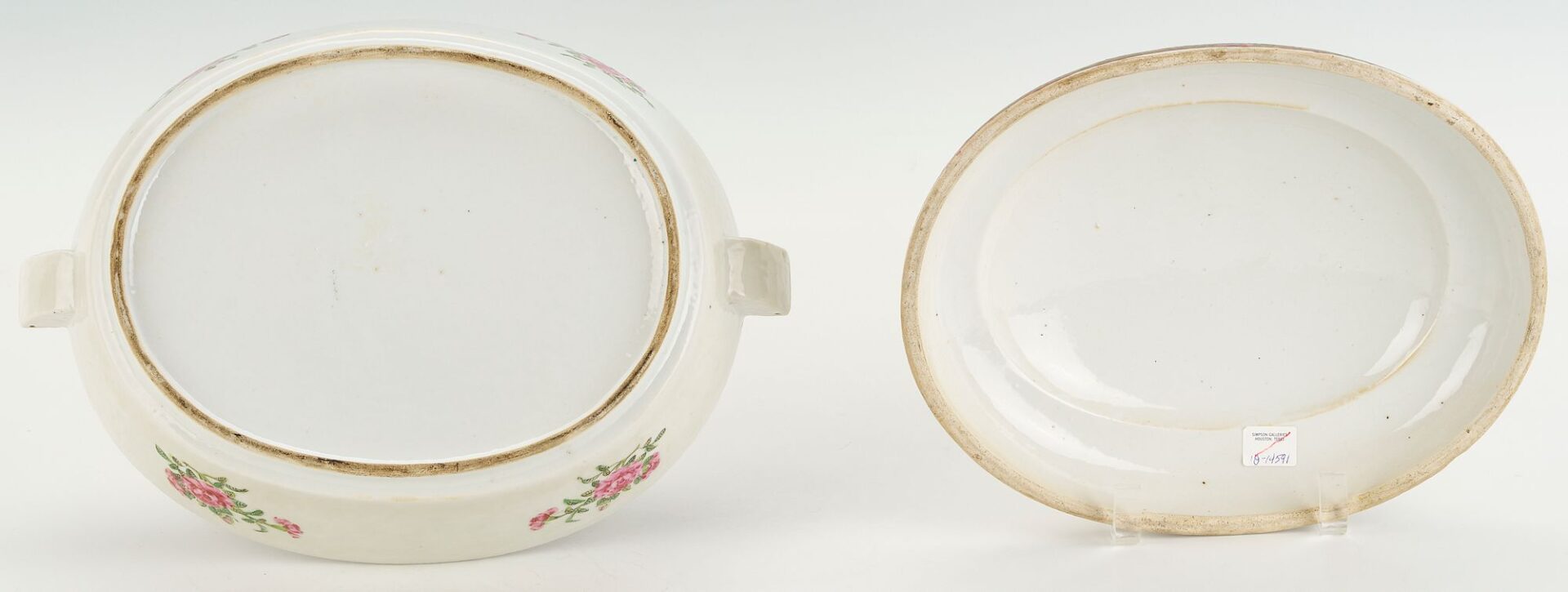 Lot 731: Chinese Rose Medallion Warming Dish & Cover