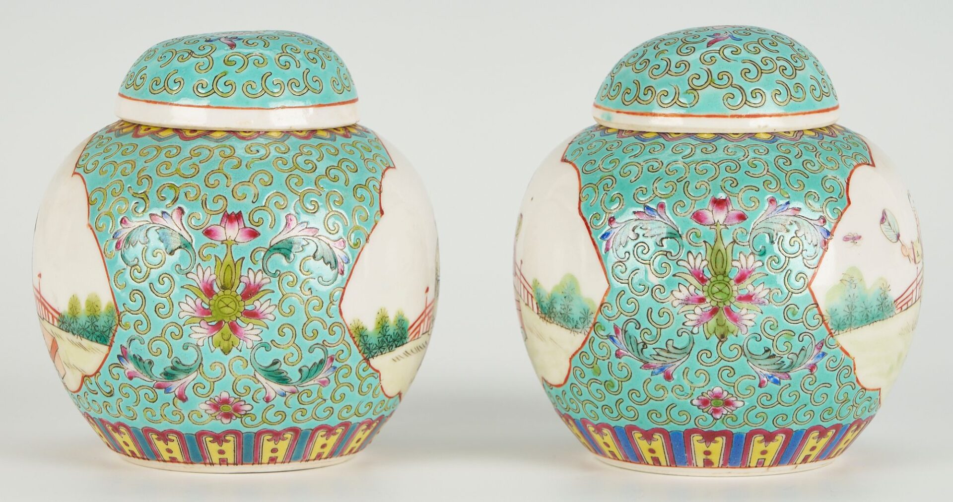 Lot 736: Six Chinese Porcelain & Cloisonne Items