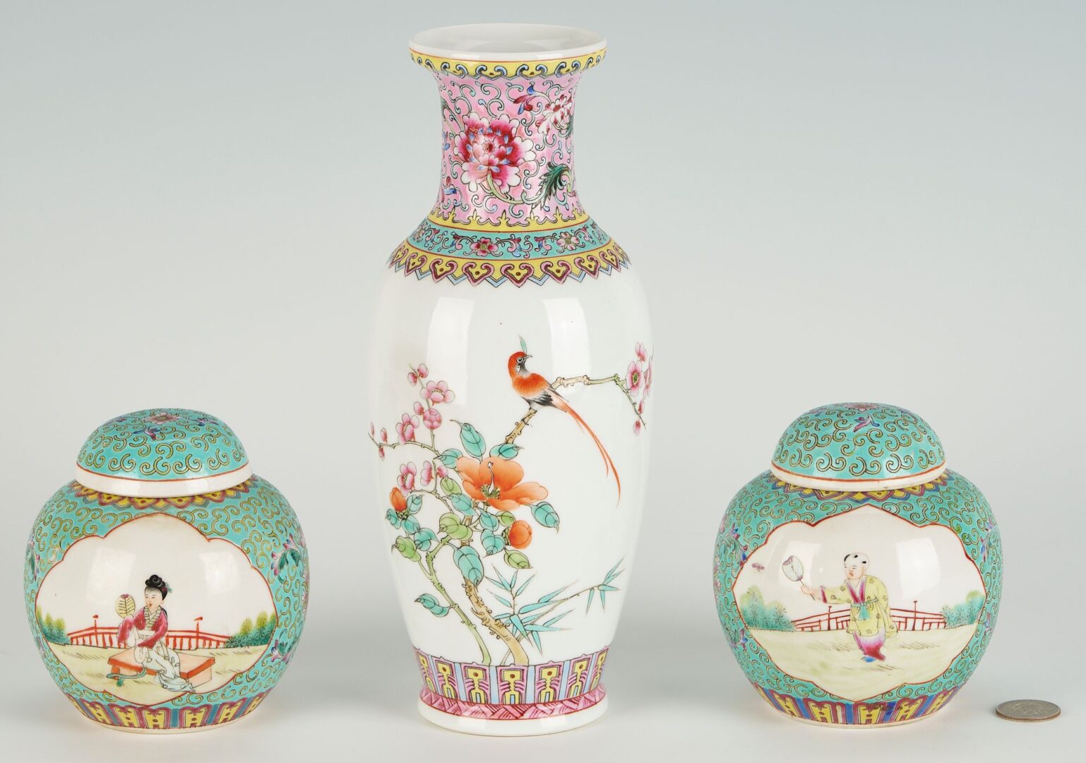 Lot 736: Six Chinese Porcelain & Cloisonne Items