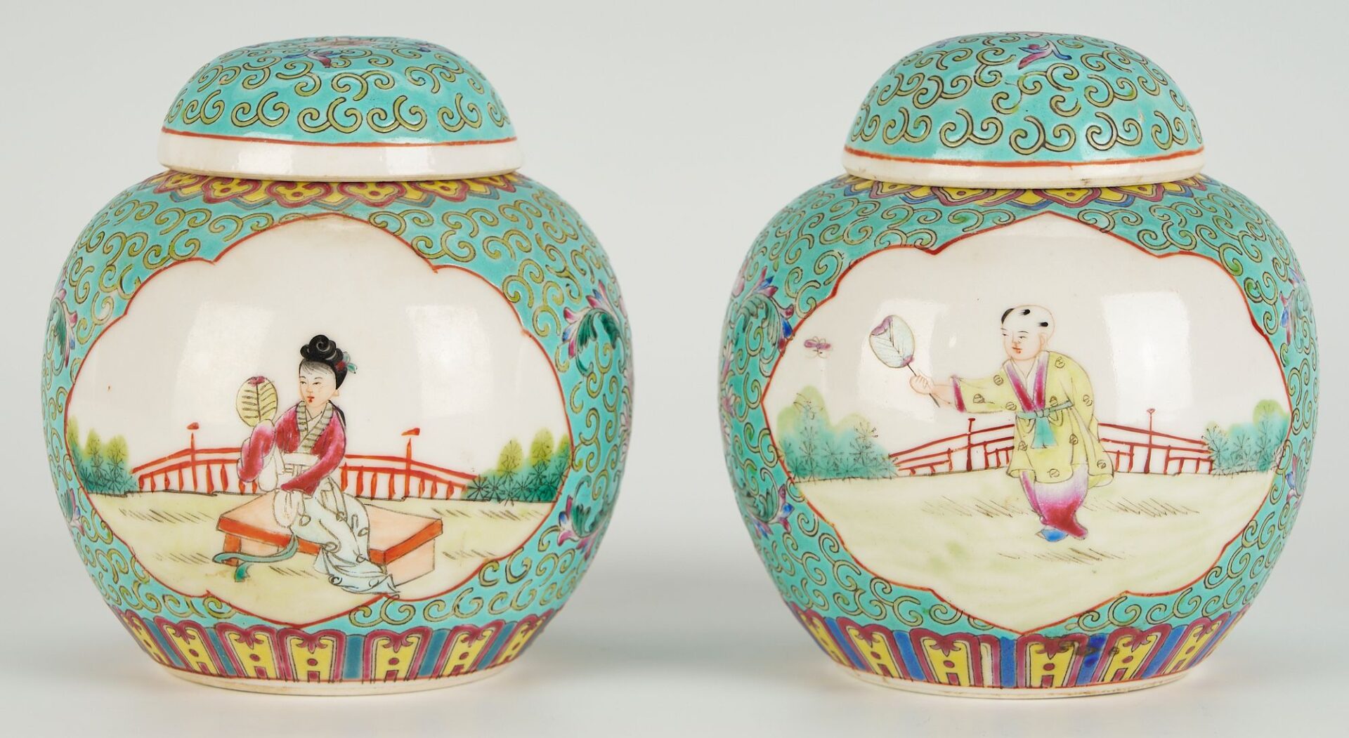 Lot 736: Six Chinese Porcelain & Cloisonne Items