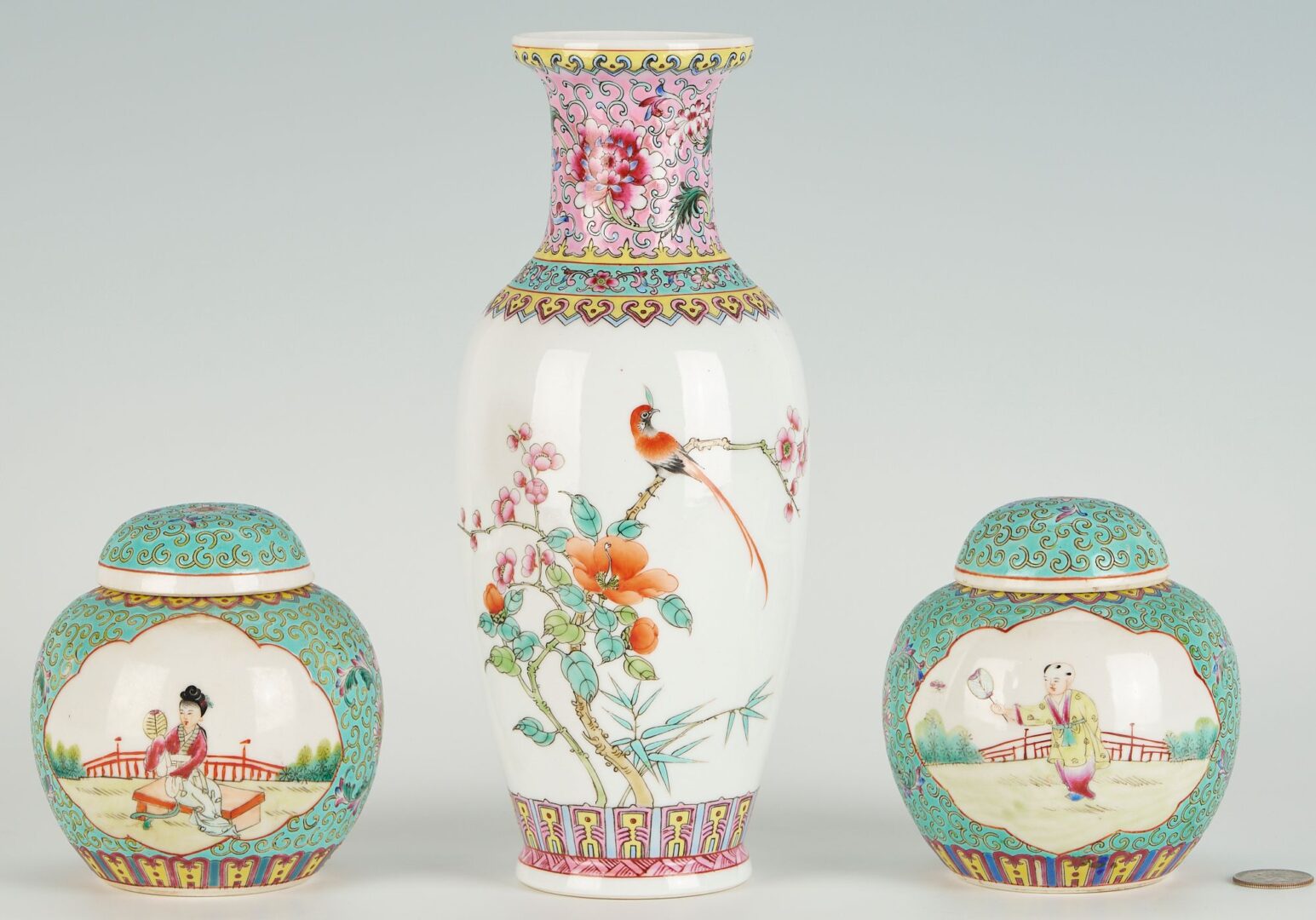 Lot 736: Six Chinese Porcelain & Cloisonne Items