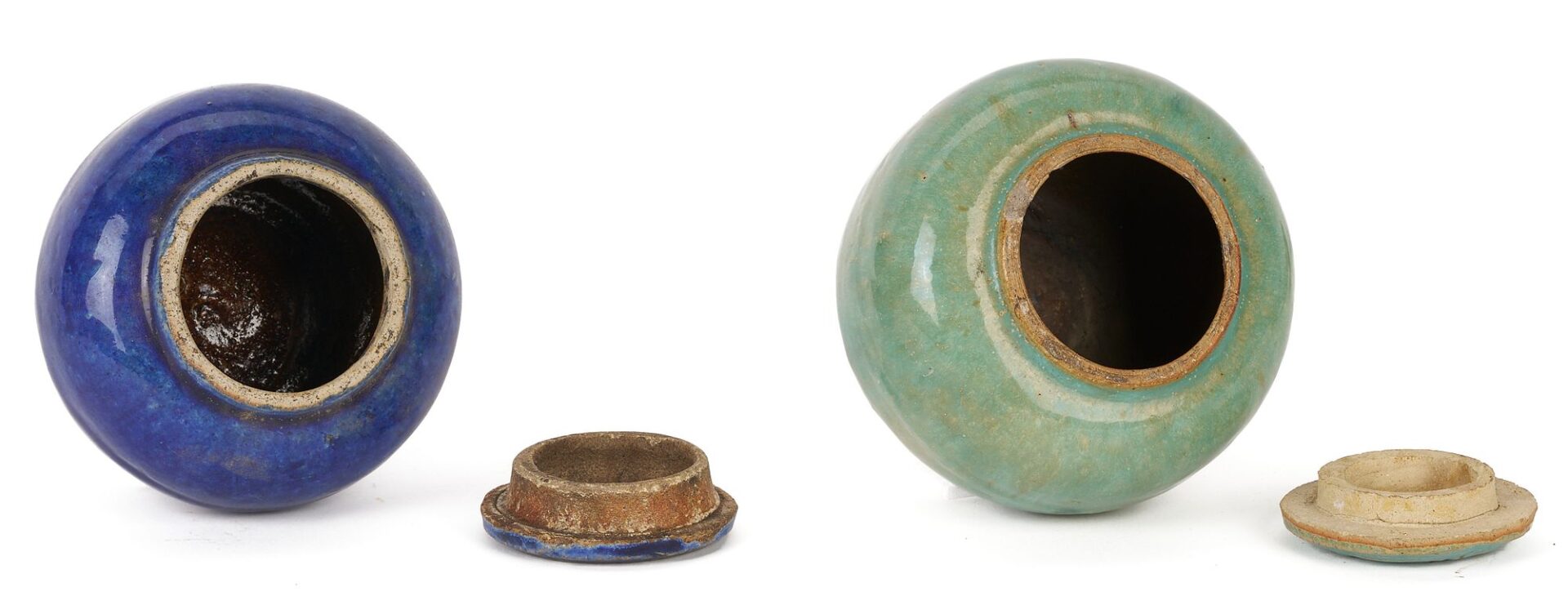 Lot 738: 3 Chinese Polychrome Glaze Ceramic Items, incl. Dragon Brushpot