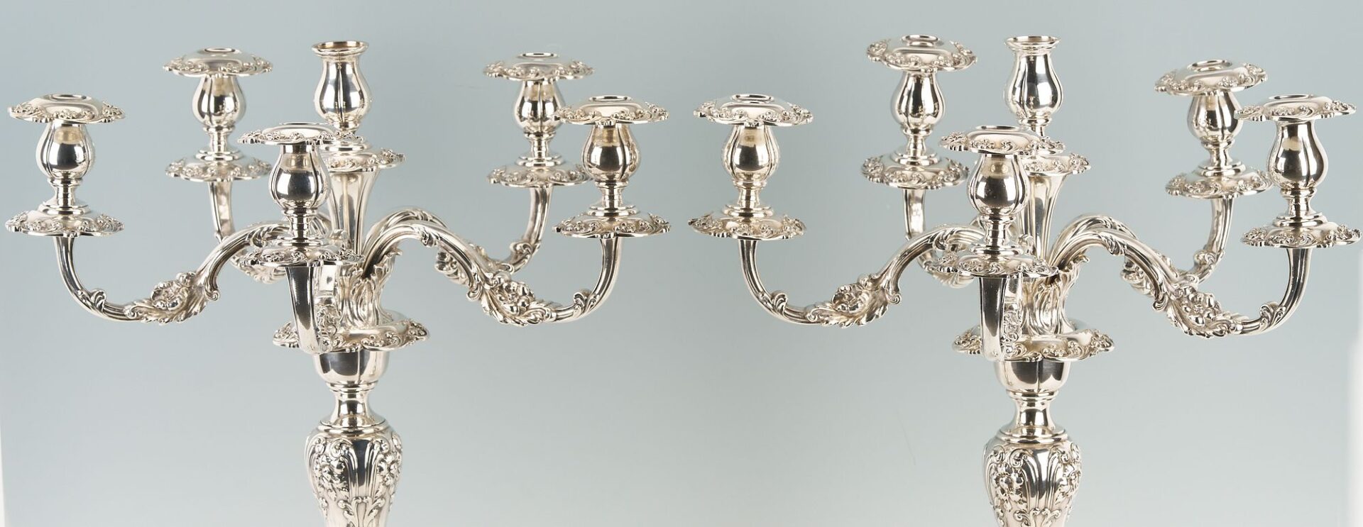 Lot 74: Pair of Large Howard & Company Sterling Candelabra