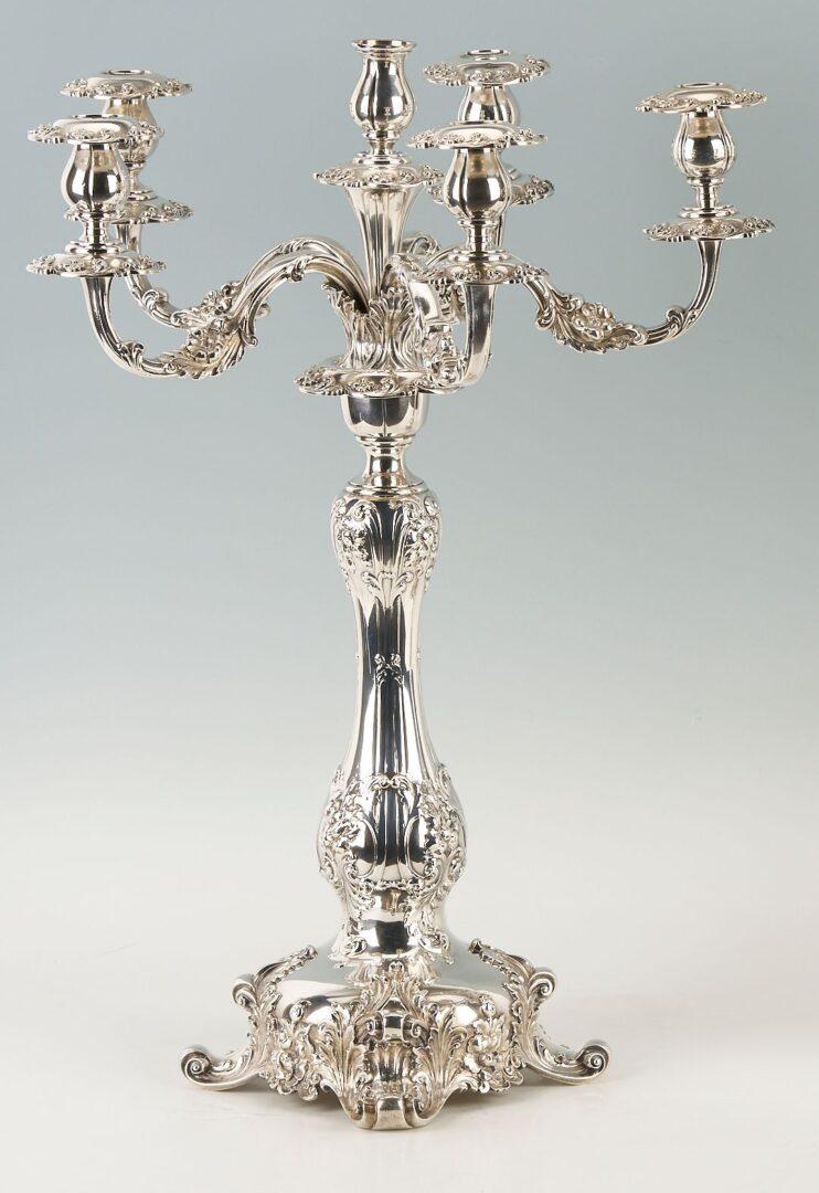 Lot 74: Pair of Large Howard & Company Sterling Candelabra