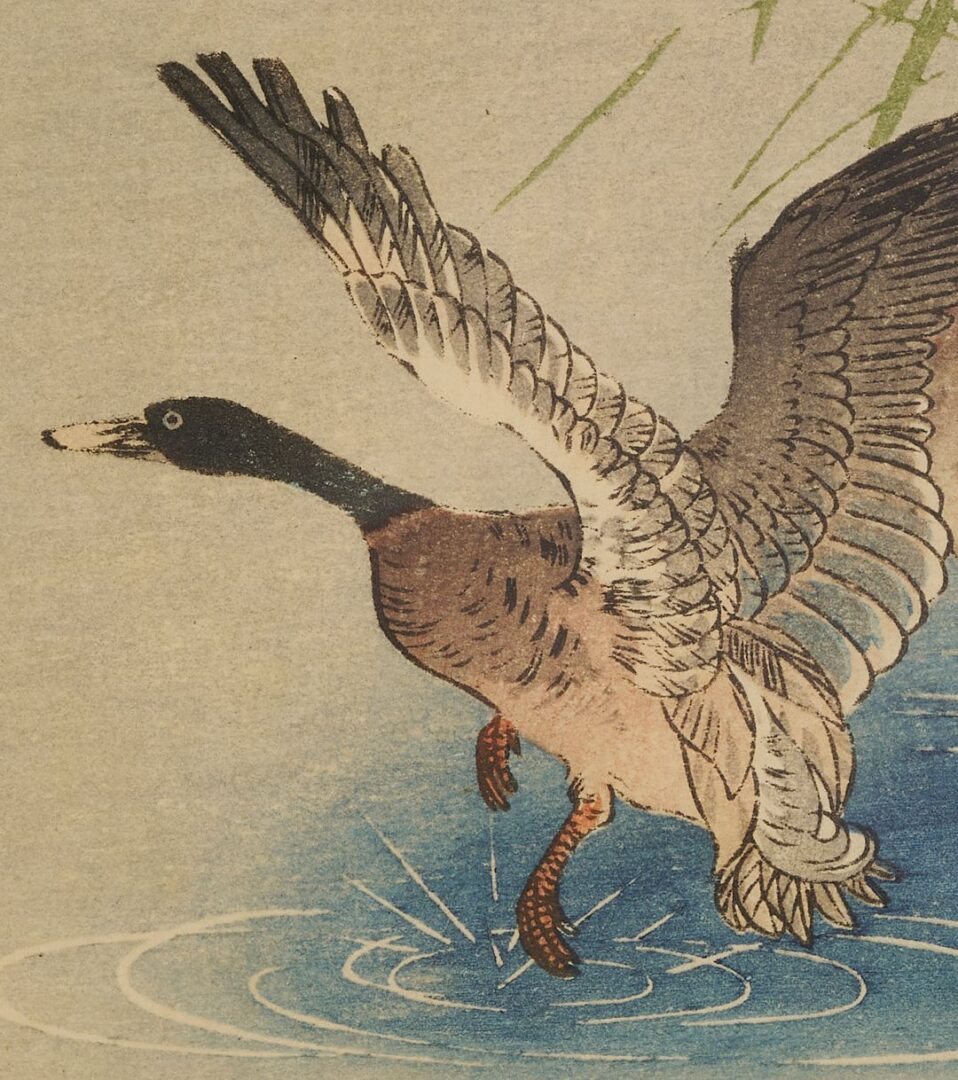 Lot 751: 3 Japanese Woodblock Prints of Birds Incl. Hiroshige, Koson