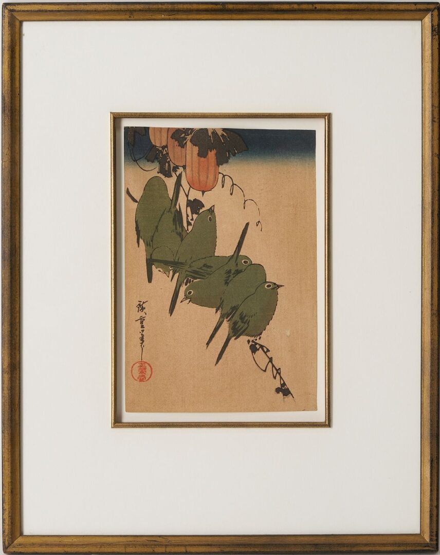 Lot 751: 3 Japanese Woodblock Prints of Birds Incl. Hiroshige, Koson