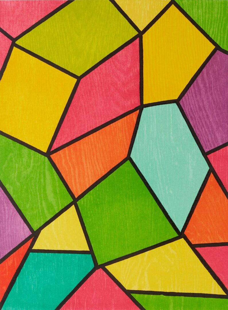 Lot 755: Mary Heilmann Woodcut & Pigment Print, Lovejoy