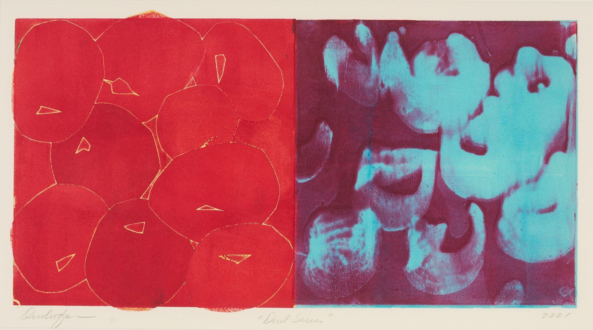 Lot 759: 3 Marylyn Dintenfass Monotypes, Duet Series