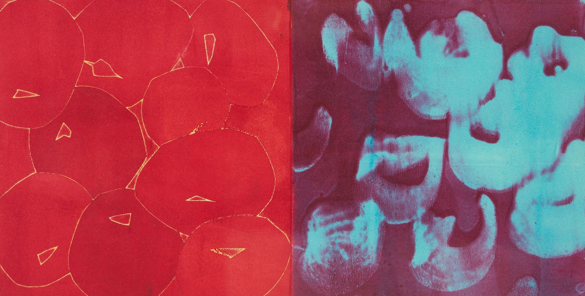 Lot 759: 3 Marylyn Dintenfass Monotypes, Duet Series