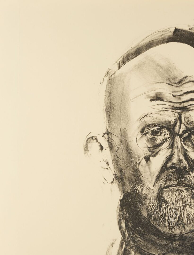 Lot 761: Large Jim Dine Self-Portrait Lithograph, Dine in Black Grease