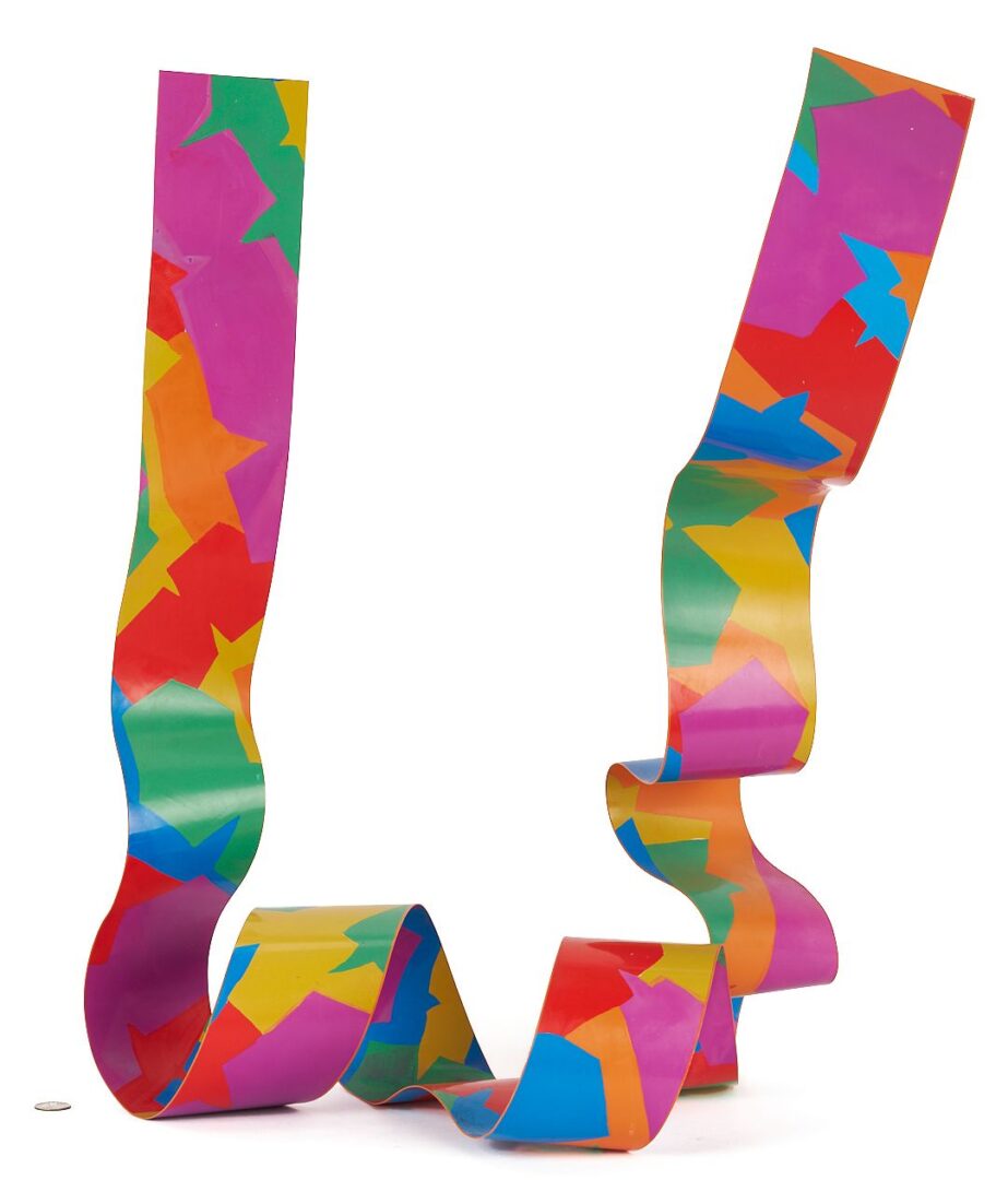 Lot 765: Dorothy Gillespie Enameled Ribbon Sculpture