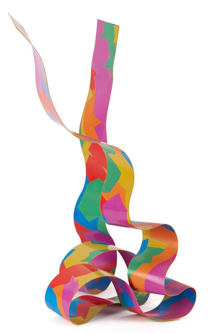 Lot 765: Dorothy Gillespie Enameled Ribbon Sculpture