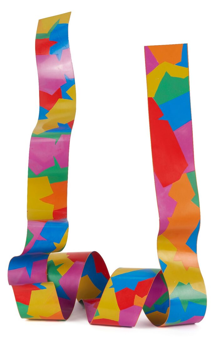 Lot 765: Dorothy Gillespie Enameled Ribbon Sculpture