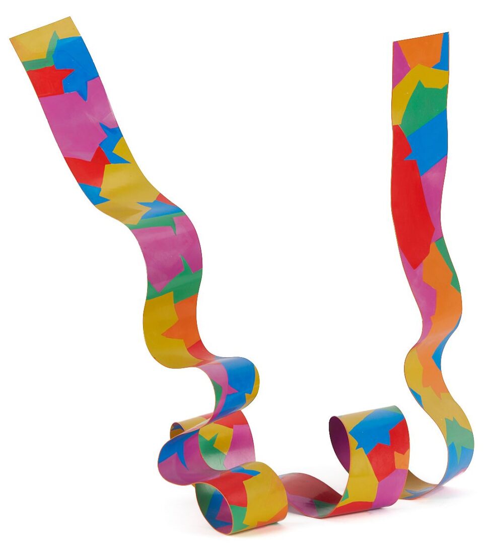 Lot 765: Dorothy Gillespie Enameled Ribbon Sculpture