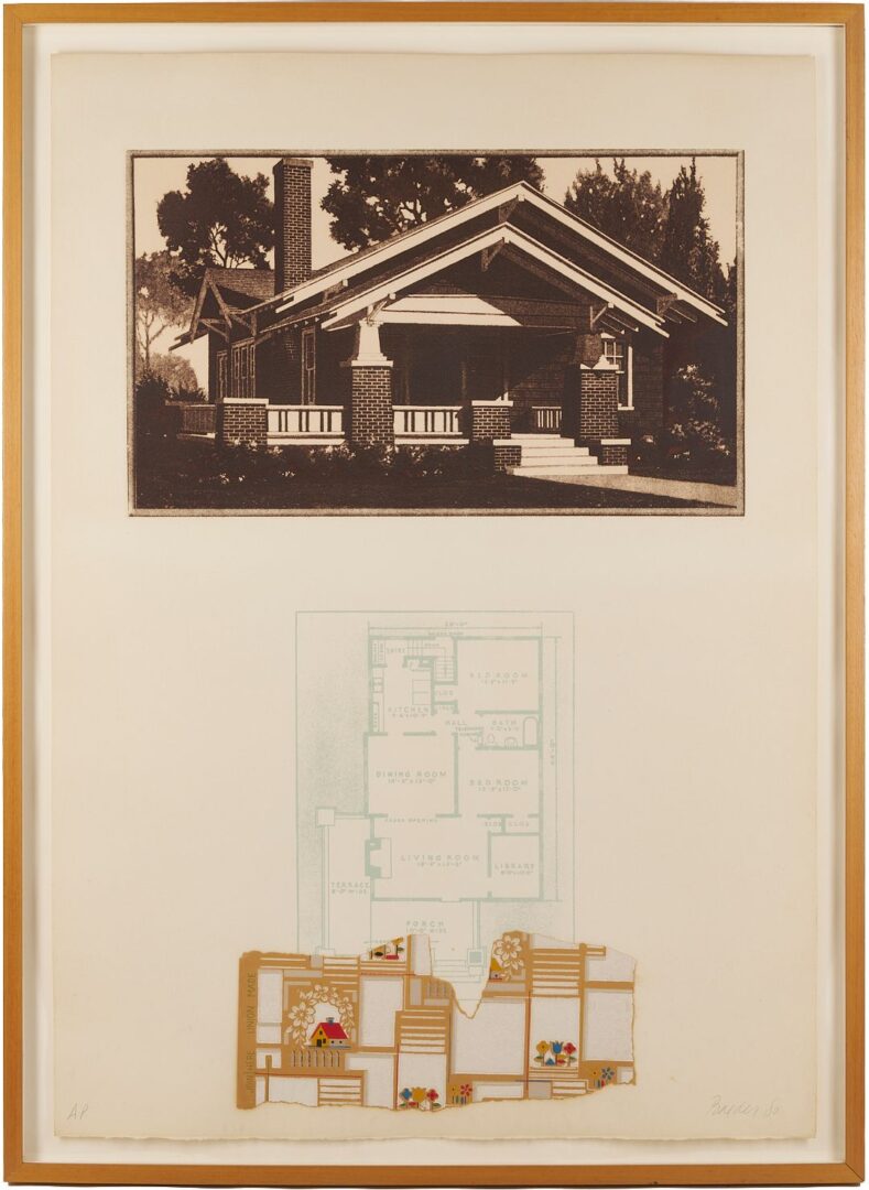 Lot 774: John Baeder Architectural Etching & Collage, The Mail Order House